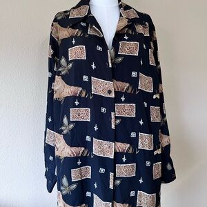 Animal Print Long Sleeve button Shirt